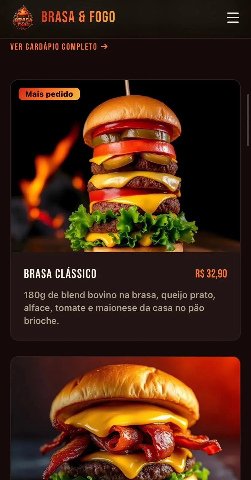 Preview do modelo Brasa & Fogo